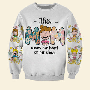 Personalized Gifts For Mom Shirt 05xqtn260325hh This Mom Wears Her Heart On Her Sleeve - AOP Products - GoDuckee