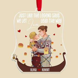 We Let Love Lead The Way, Personalized Ornament, Sweet Love Couple Gift - Ornament - GoDuckee