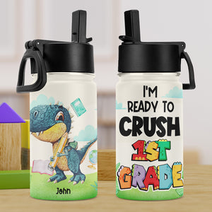 I'm Ready To Crush Grade 03HUHN200623 Personalized Dinosaur Kid Tumbler - Kid Tumbler - GoDuckee