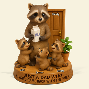 Raccoon Dad Plaque - Personalized Gifts For Dad 04napu130525 - Shaped Plaques - GoDuckee