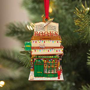 Personalized Bookstore Ornament, Christmas Acylic Ornament, Gift For Book Lover - Ornament - GoDuckee