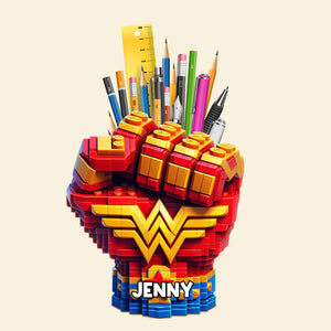 Super Fist Bump Wooden Pen Holder - Personalized Gifts For Kids 03ohtn240725 - Pen Holder - GoDuckee