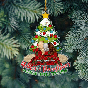 Mom & Daughters Forever Linked Together, Personalized Acrylic Ornament, Christmas Gift For Mom - Ornament - GoDuckee
