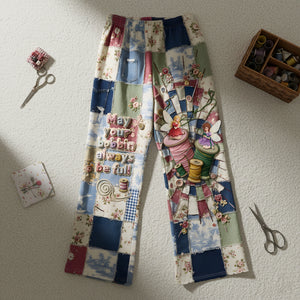 Cozy Patchwork Pajama Pants - Gift For Sewing Lovers 05PALU051225 - Pajama Pant - GoDuckee