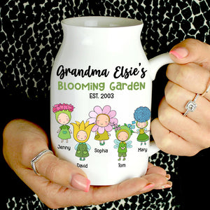 Personalized Gifts For Grandma Flower Vase Blooming Garden Mother's Day Gifts - Flower Vase - GoDuckee