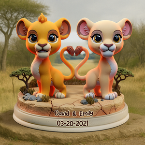 Lion Couple Acrylic Plaque - Personalized Gifts For Couple 04TOPU190625 - Shaped Plaques - GoDuckee