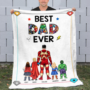 Best Dad Ever, Family Blanket, Personalized Blanket, Father's Day 04QHHN260423TM - Blanket - GoDuckee