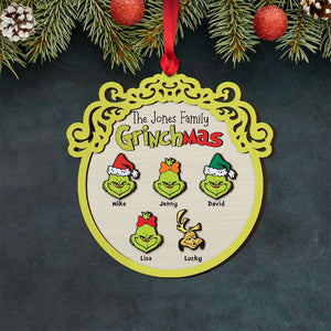 Gift For Family, Personalized 2 Layer Wood Sigh, Personalized Green Family Wood Sign, Christmas Gift 01NAHN130923 - Ornament - GoDuckee