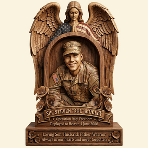 Custom Photo Military Hero Memorial Plaque, Keepsake To Remember A Veteran 02qhtn250326 - Shaped Plaques - GoDuckee