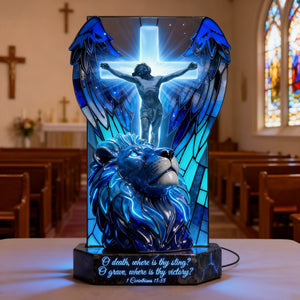 Sacred Jesus Christ & Lion Light Box, Easter Gift For Christians 05qhlu250226 - Light Box - GoDuckee