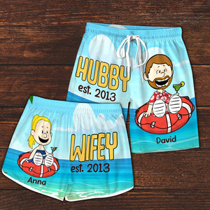 Personalized Gifts For Couple Matching Shorts 02xqtn180125pa - Beach Shorts - GoDuckee