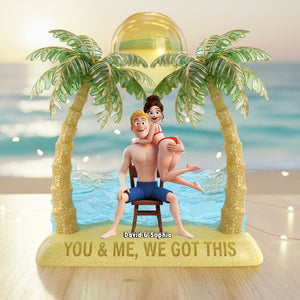 Seaside Romance Couple Acrylic Plaque - Personalized Gifts For Couples 04OHLU111125 - Shaped Plaques - GoDuckee