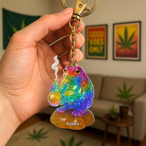 LGBTQ+ Toker Frog Keychain – Personalized Gifts for Weed Lovers 01toqn040625 - Keychains - GoDuckee
