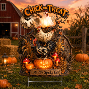 Spooky Farm Halloween Chick Yard Sign - Personalized Gifts For Halloween 071padh120826