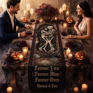 Eternal Love Skeleton Couple Quilted Table Runner - Personalized Gifts For Couples 06hudt150826