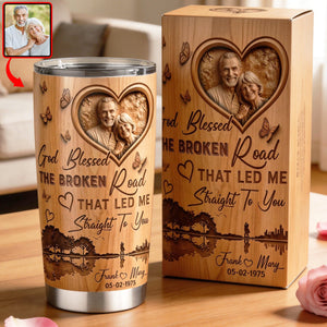 God Blessed Couple Custom Photo Tumbler - Personalized Gifts For Couple 05paqn180326 - Tumbler Cup - GoDuckee