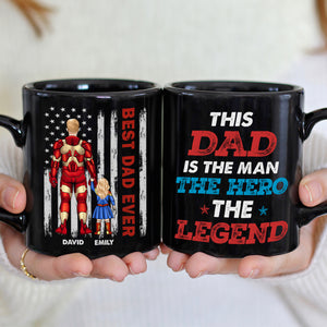 The Hero Dad 04dnhn050523TM Personalized Black Mug - Coffee Mug - GoDuckee