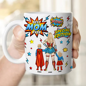 Personalized Gifts For Mom Coffee Mug Super Mom And Kids Mother's Day - Coffee Mug - GoDuckee