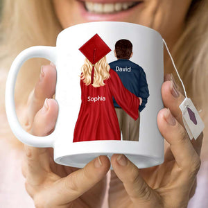 Graduation Thank You For Being Part Of My Journey, Personalized Mug, Gift For Dad - Coffee Mug - GoDuckee