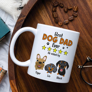 Best Dad Ever As Voted By His Dogs Personalized Coffee Mug DR-WHM-02QHTN080523TM - Coffee Mug - GoDuckee