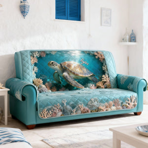 Sea Turtle Quilted Sofa Cover - Personalized Gifts 05KILU050226 - Sofa Cover - GoDuckee