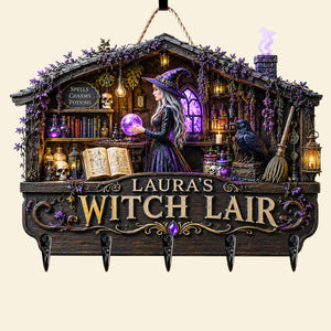 Mysterious Witch Lair Key Hanger, Personalized Gifts For Witch Lovers 04qhdt250726