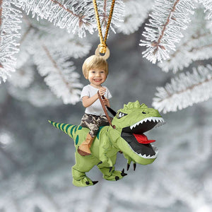 Gift For Kids, Personalized Acrylic Ornament, Dinosaur Image Custom Ornament, Christmas Gift - Ornament - GoDuckee
