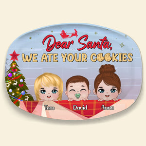 Dear Santa, We Ate Your Cookies - Personalized Resin Plate - Christmas Gift For Grandparents - Resin Plate - GoDuckee