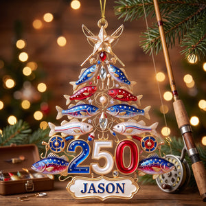 Fishing 250th USA Anniversary Ornament - Personalized Gifts For Christmas 04pgqn220826