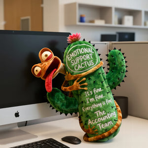 Fun Lizard Hugging Emotional Support Cactus Custom Shape Pillow - Personalize Gifts For Coworker 04qhqn221125 - Pillow - GoDuckee