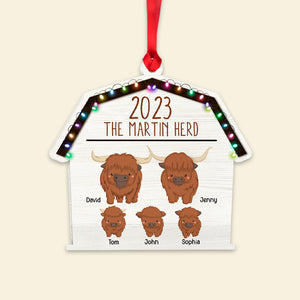 Personalized Highland Cow Family Custom Shape Ornament 03NATN030823 - Ornament - GoDuckee
