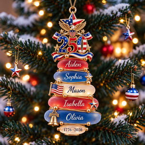 Patriot Family Acrylic Ornament - Personalized Christmas Gifts For Family 03palu101026