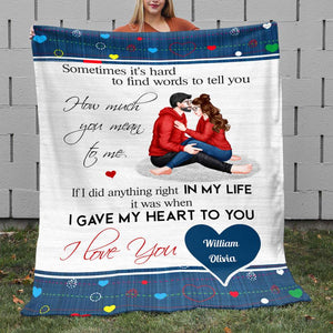I Gave My Heart To You, Personalized Blanket, Sweet Couple Gifts - Blanket - GoDuckee