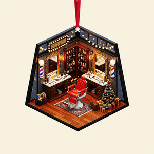 Barber Shop Miniature Ornament - Personalized Gifts For Barbers 04pgta120825 - Ornament - GoDuckee