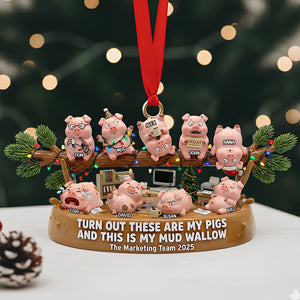 Fun Pig Office Worker Acrylic Ornament, Personalized Gifts For Coworker 04qhdt241125 - Ornament - GoDuckee
