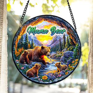 Personalized Gifts For Mom Stained Glass 05hutn280325 Mama Bear - Ornament - GoDuckee
