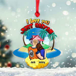 Couple I Love You Just Say, Personalized Ornament, Couple Beach House Ornament, Gift For Him/Her 02httn260923hh - Ornament - GoDuckee