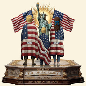 250th Anniversary Patriotic Family Plaque – Personalized Gift For Family 04PATN100326 - Shaped Plaques - GoDuckee