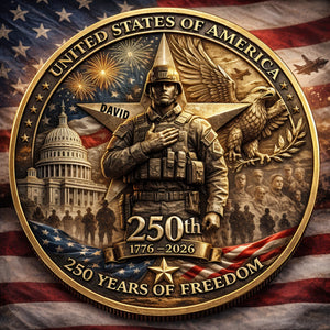 250 Years Of Freedom Printed Metal Coin - Personalized Anniversary Gifts 04toqn270226 - Coin - GoDuckee