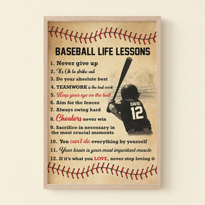 Personalized Gifts For Baseball Lover Canvas Print Baseball Life Lessons 02QHTN070225 - Poster & Canvas - GoDuckee