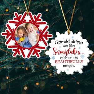 Grandchildren Are Like Snowflakes, Gift For Grandparents, Personalized Ornament, Custom Image Snowflakes Ornament, Christmas Gift 04HTHN090823 - Ornament - GoDuckee
