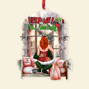 Help Me, I'm ... Feeling, Naughty Couple, Personalized 04HTPU201023HH Ornament, Gift For Christmas - Ornament - GoDuckee