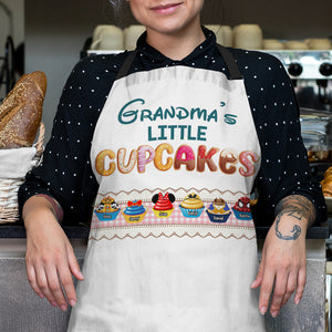 Grandma's Little Cupcakes Personalized Apron, Cute Gift For Grandma & Mom 04QHHN150124 - Apron - GoDuckee