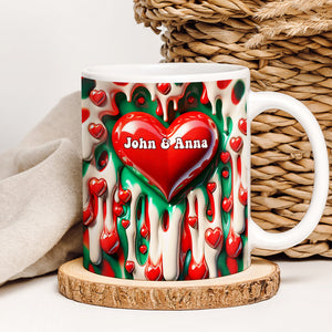 Personalized Gift For Couple Coffee Mug 3D Heart - Coffee Mugs - GoDuckee