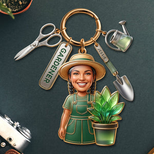 Custom Photo Gifts For Gardeners Keychain With Charms 06paqn250326 - Keychains - GoDuckee