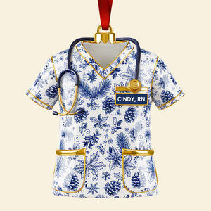 Nurse Toile de Jouy Acrylic Ornament - Personalized Christmas Gifts For Nurse 05PGDT300925 - Ornament - GoDuckee