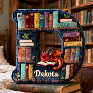 Book Dragon Alphabet Initial Letters Pillow, Personalized Gifts For Book Lovers 05qhtn191125 - Pillow - GoDuckee