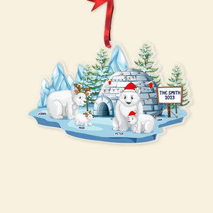 Polar Bear Family, Personalized Acrylic Ornament, 04TOPU091023 - Ornament - GoDuckee