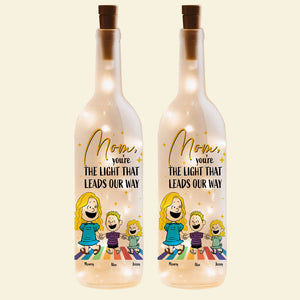 Personalized Gift For Mom Bottle Lamp Cartoon Mom And Kids 06KAMH190225HH - Bottle Lamp - GoDuckee