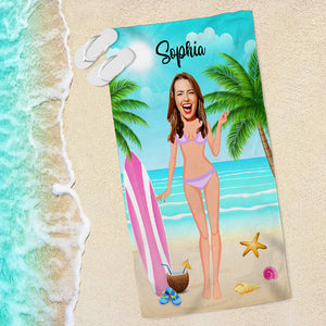 Beach Towel Friends-Custom Photo Beach Towel- Gift For Friends - Beach Towel - GoDuckee